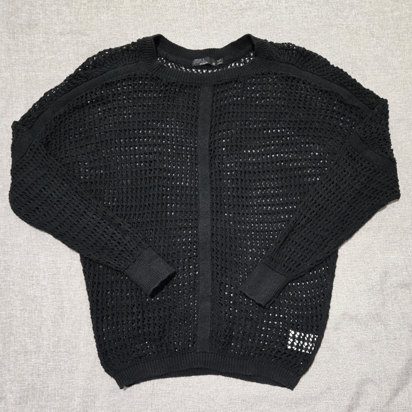 prAna Black Sharla Sweater Open Knit Long Sleeve Size Medium - Picture 7 of 11